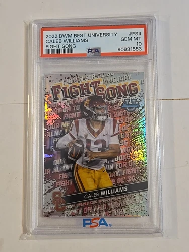2022 Bowman's Best University Caleb Williams Fight Song FS-4 RC PSA 10 GEM Bears