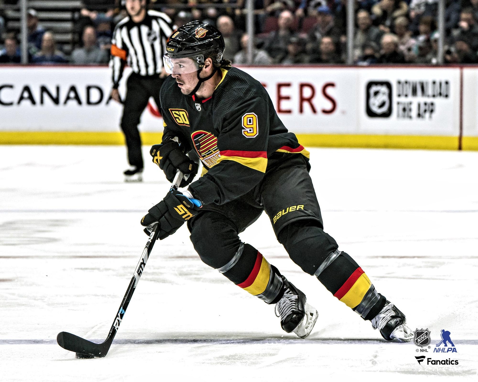 J.T. Miller Vancouver Canucks Unsigned Throwback Jersey Skating 8" x 10