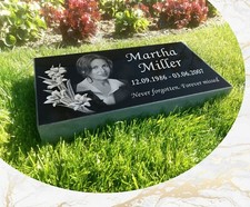Deep-Engraved Human Headstone - Marker, Measuring 20x10x3 Inch in Solid Granite