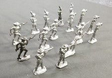 VTG WWI SOLDIERS DIECAST SOFT METAL UNPAINTED ABOUT 2" TALL LOT OF 16