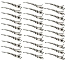30 Pack 3.5" Metal Duck Bill Clips Hair Coloring Barrettes Alligator Curl Clips