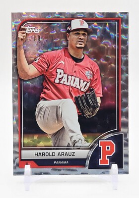 2023 Topps World Baseball Classic #14 Harold Arauz Cracked Ice Foil #/99