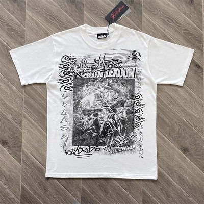 Mens HELL STUDIOS STAR ins Same style pure cotton short sleeved T-shirt