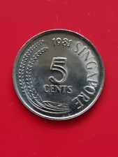 1981 Singapore 5 Cents - Almost Uncirculated 