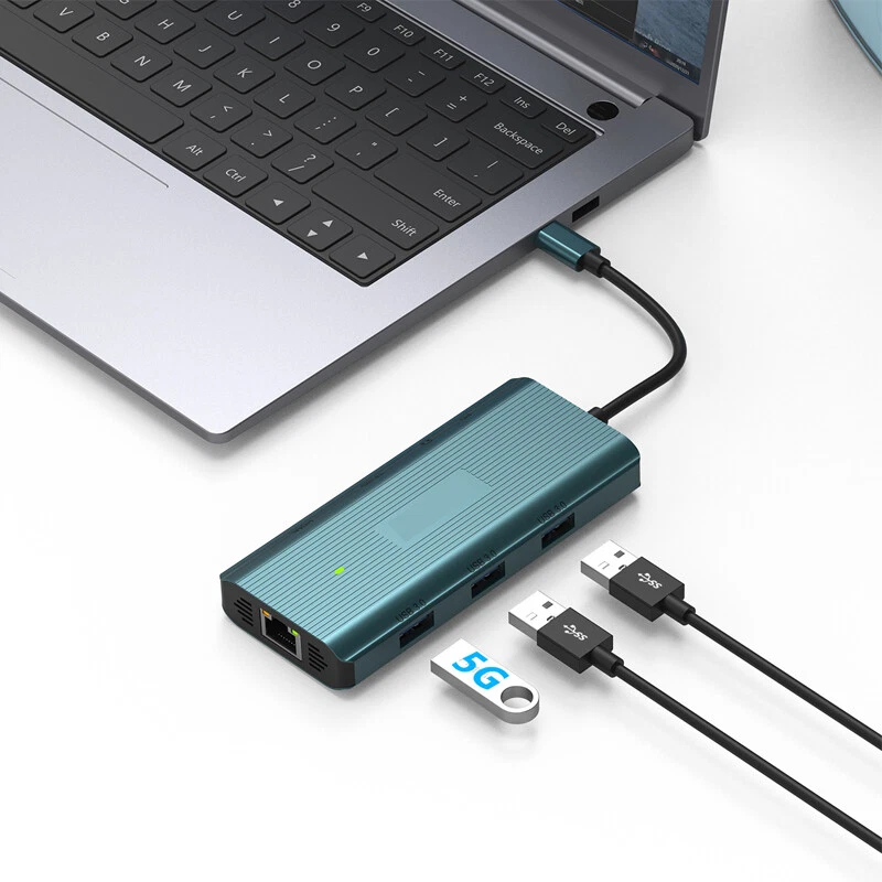 usb hub SD/TF card reader USB docking station Type-c converter RJ-45 LAN Adapter