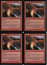 MTG: FIREFLY Tempest UNCOMMON; played, Excellent condition x4