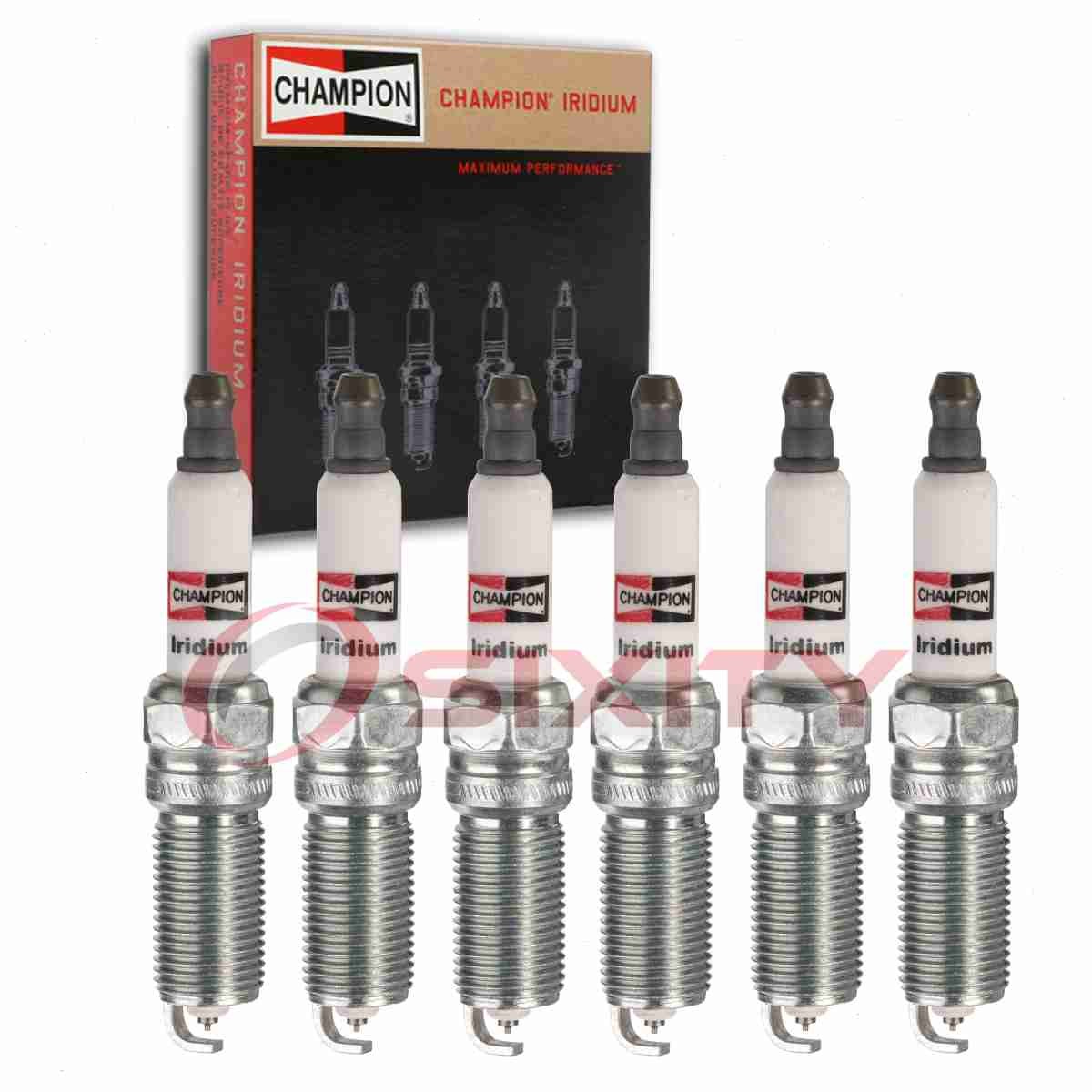 6 pc Champion Iridium Spark Plugs for 2002-2009 Chevrolet Trailblazer 4.2L ow