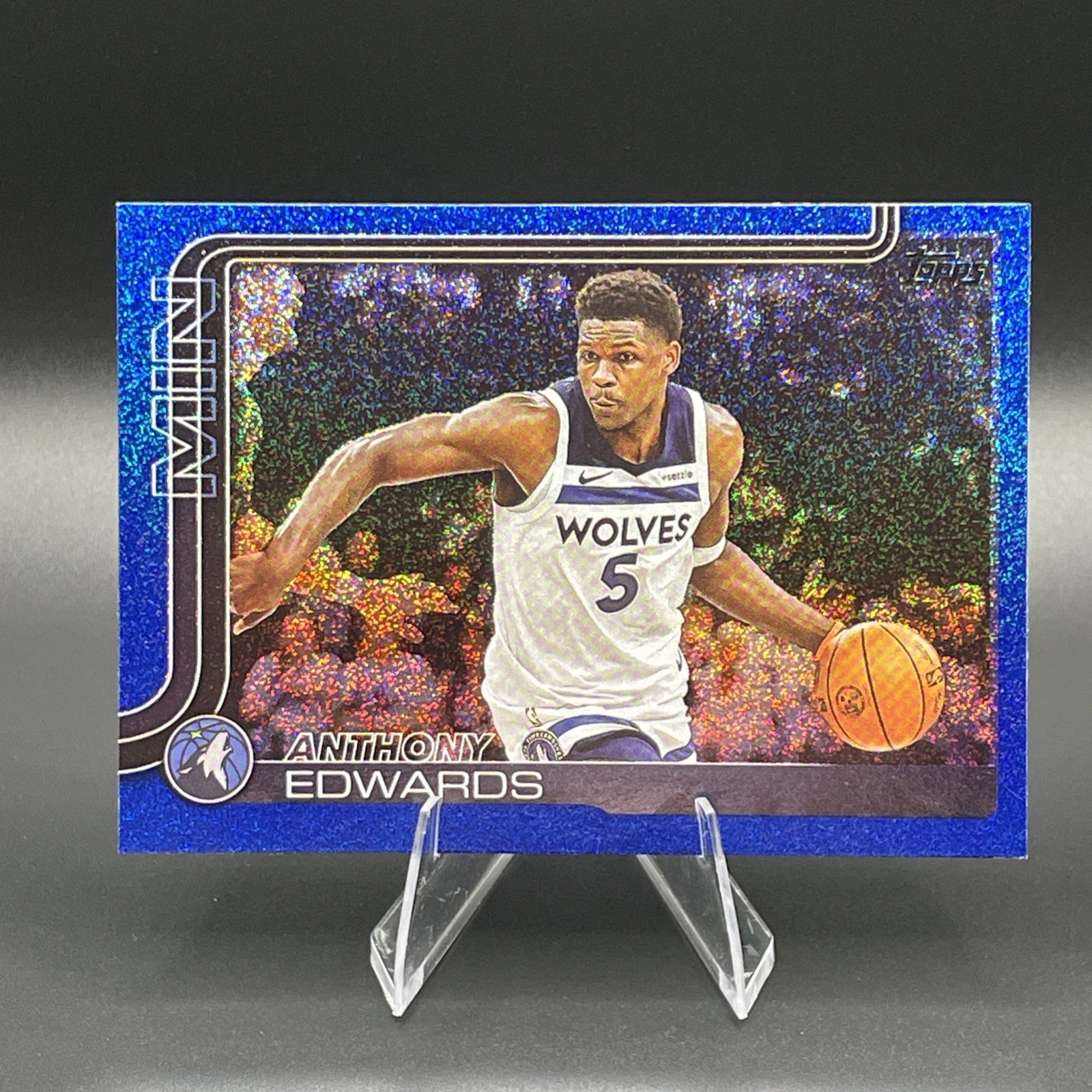 2025 TOPPS FLAGSHIP BASKETBALL #108 ANTHONY EDWARDS BLUE SANDGLITTER