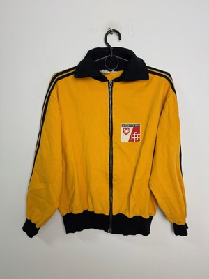 VINTAGE ADIDAS 70ER JAHRE FUSSBALL JACKE GELB MALAYSIA SHIRT TRIKOT