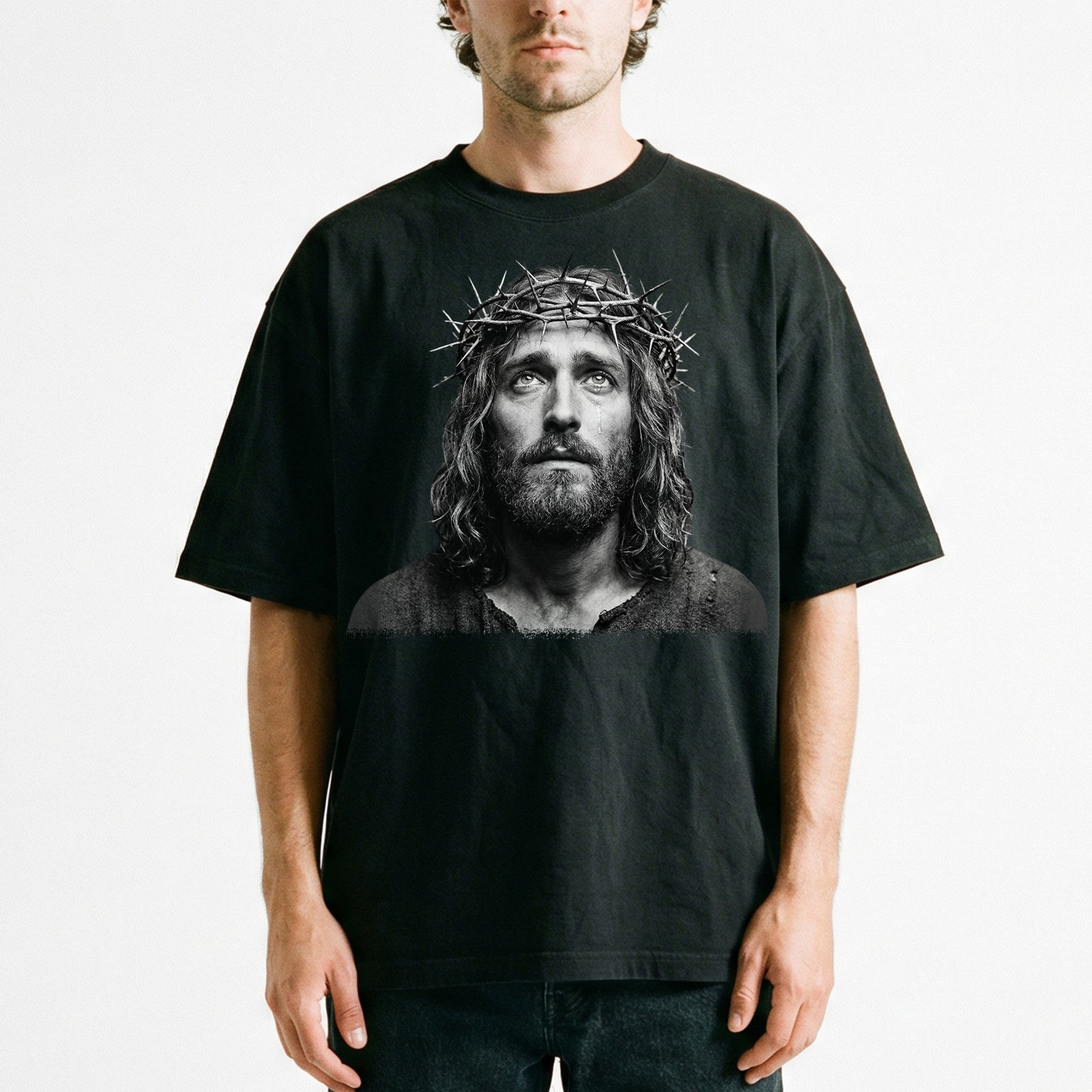 Jesus Crown Thorns Christian Faith T-Shirt Religious Spiritual Easter Tee