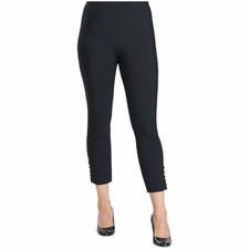 IC by Connie K Button Hem Slip Crop Pants in Black Size Medium