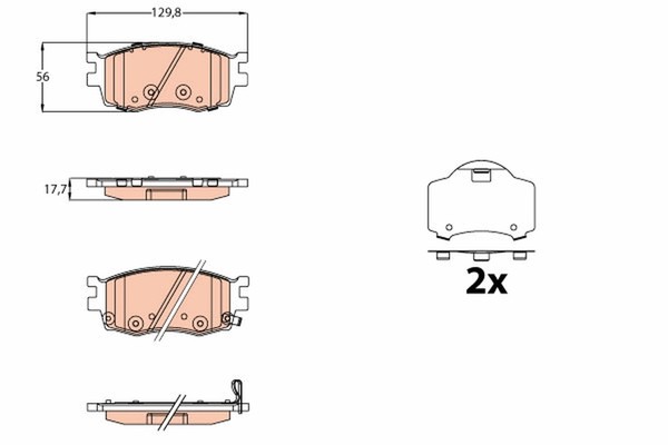 Bremsbelagsatz Scheibenbremse TRW GDB3626 FüR Hyundai PBT PB I20 1 Crdi LPG-image