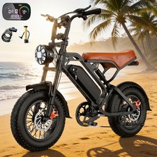 Fat Tire Electric Bike, 749W Peak Motor, 20-27.5MPH, 48V 15.6-23.4AH Battery