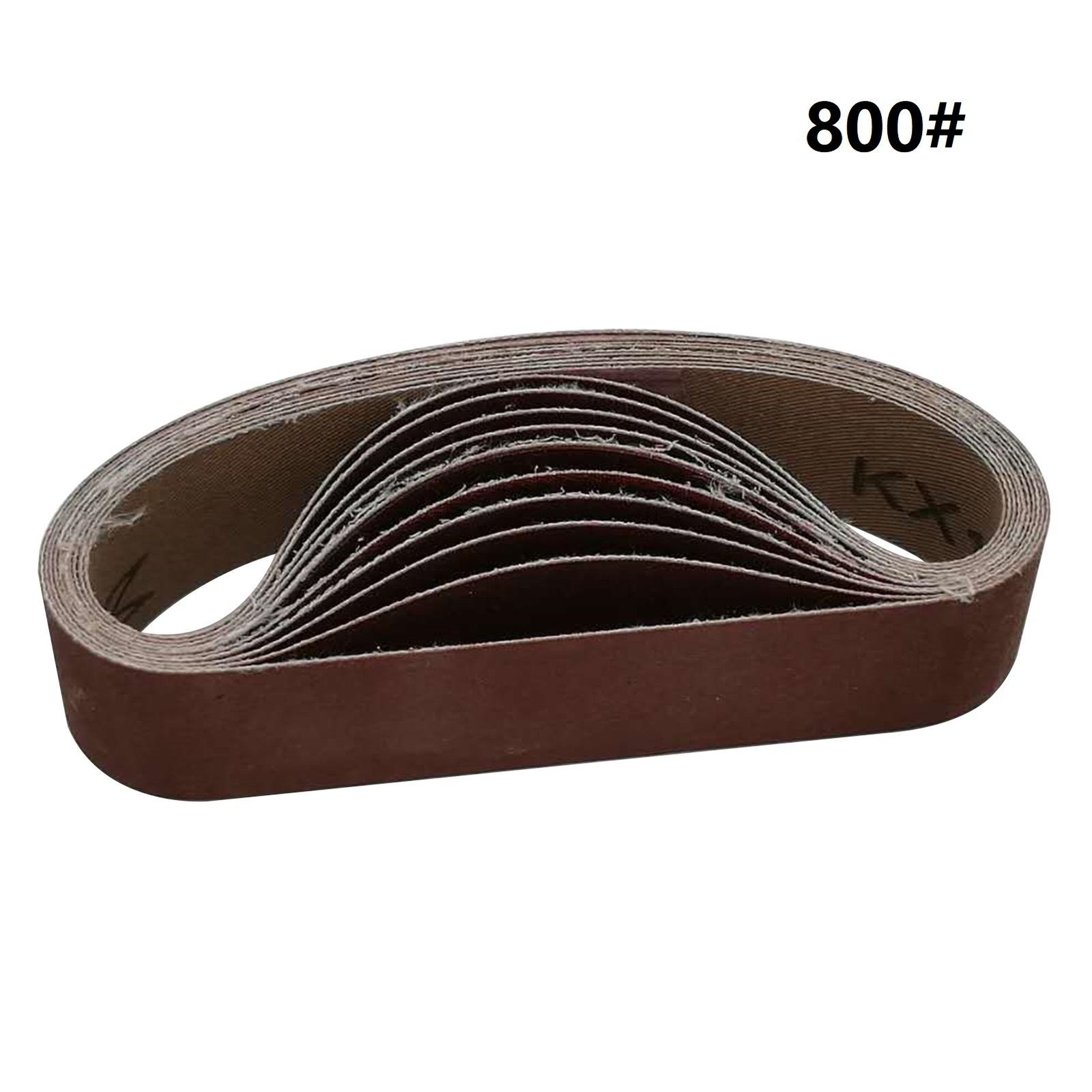 10PCS Abrasive Belts 800 Grit Alumina Sanding Belts For Woodworking Metal Polish