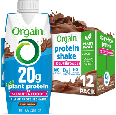 Vegan Protein Shake, Creamy Chocolate - 20G Plant Protein, Ready to Drink, 50 Su
