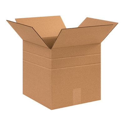 MD121212 Multi-Depth Corrugated Cardboard Box 12'' L X 12'' W X 12'' H, Kraft, for 