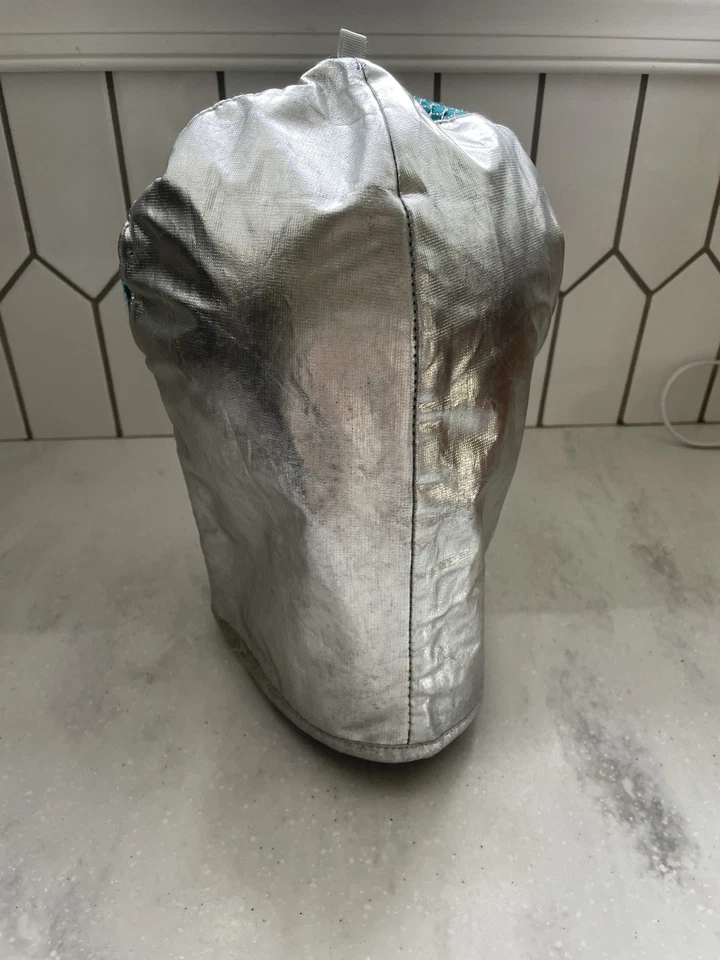 Casco de Caballero Pieza de Cabeza Disfraz Plateado, Accesorio de Tela Metálica Foto 3 de 4