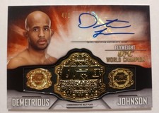 2014 Topps UFC Knockout #4/8 Auto Demetrious Johnson Belt Plate Autograph