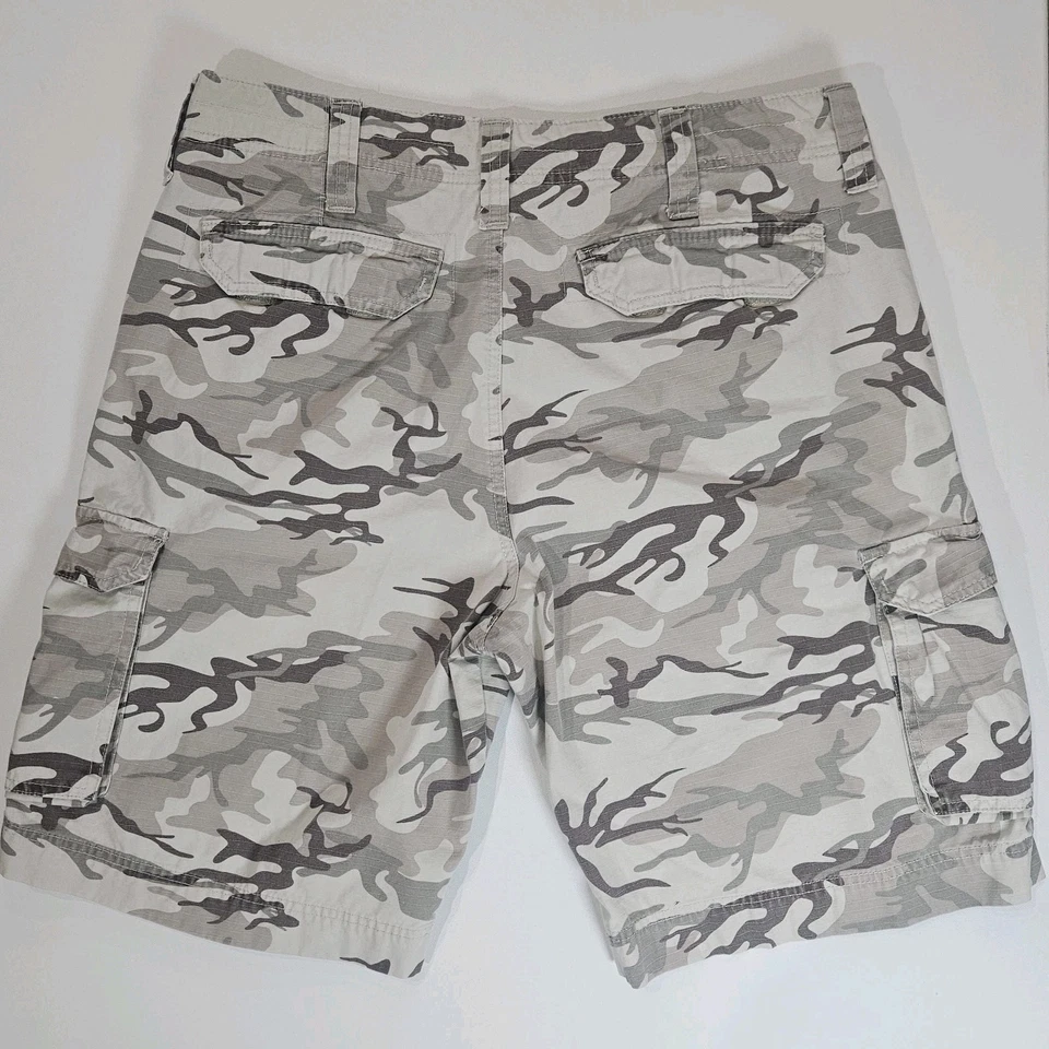 Pantalones Cortos Camuflados Wrangler Para Hombre Talla 34 Marrón Tostado Envejecido Carga Estilo Y2K Gorpcore Foto 2 de 4