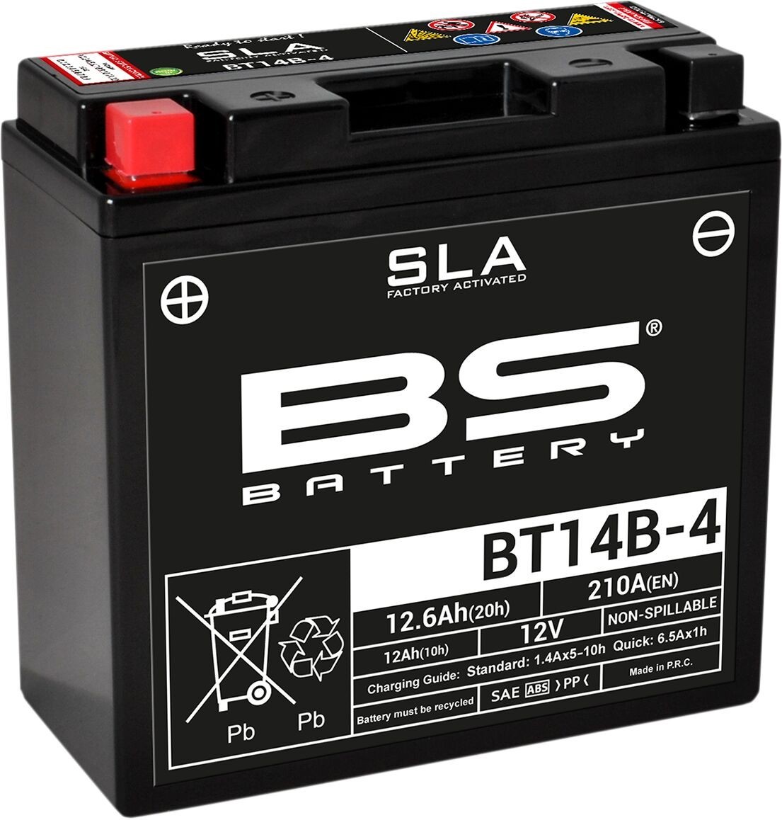 Batterie BS BT14B-4 SLA pour résoudre les problèmes de démarrage à froid