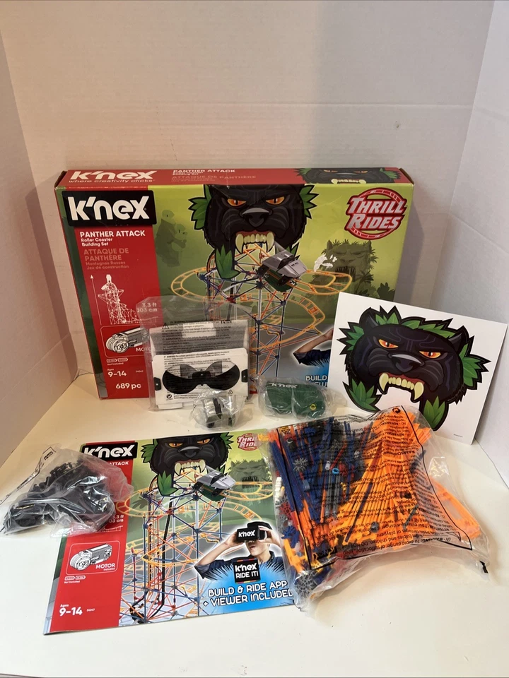 Knex Roller Coaster Building Set Thrill Rides Panther Attacks with Ride It ~NEW - Image 2 of 4