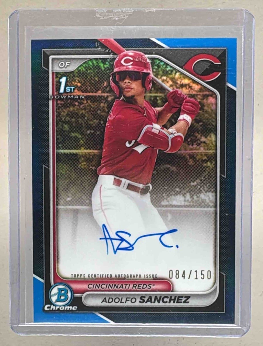 Adolfo Sanchez 2024 Bowman Chrome #CPA-AS Blue Refractor Auto 1st RC 84/150