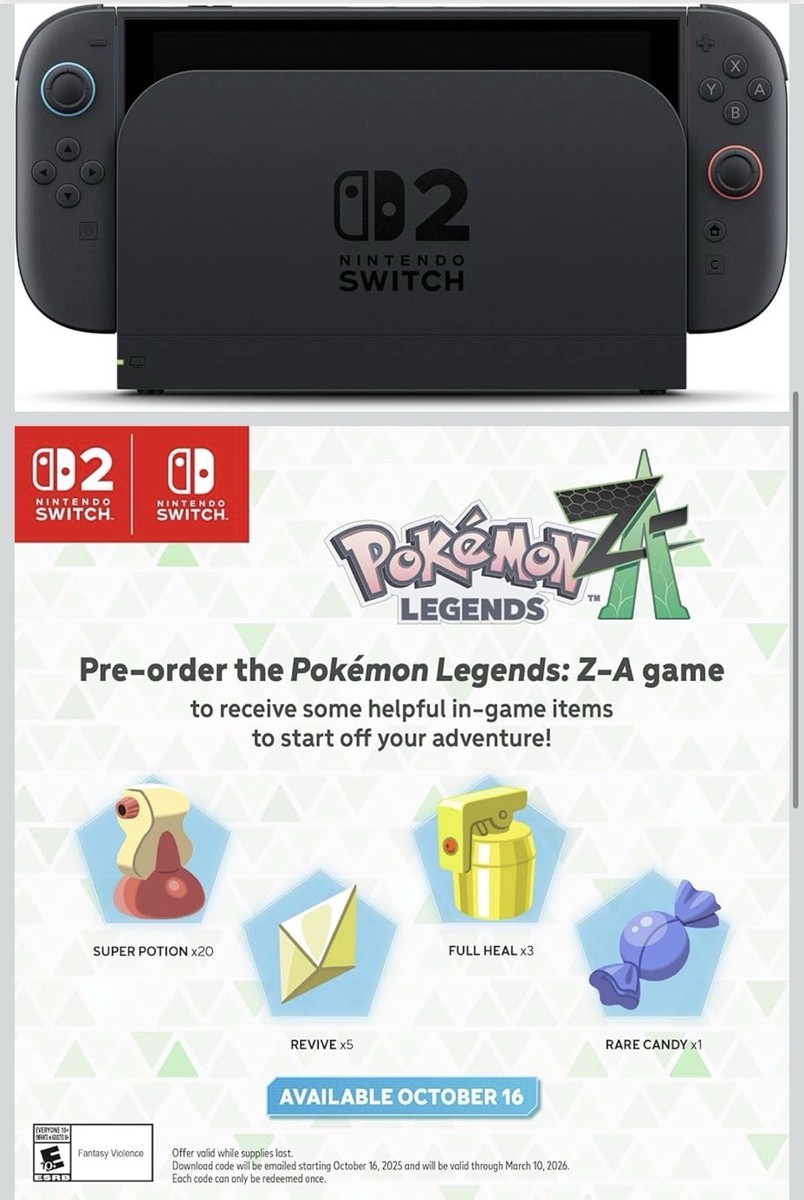 Nintendo Switch 2 + Pokémon Legends: Z-A BUNDLE! - SHIPS FAST with