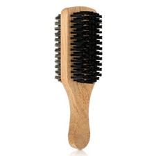 Double Sided Beard Brush, Imitation Bristle with Rubber Wood Handle for Men, ...