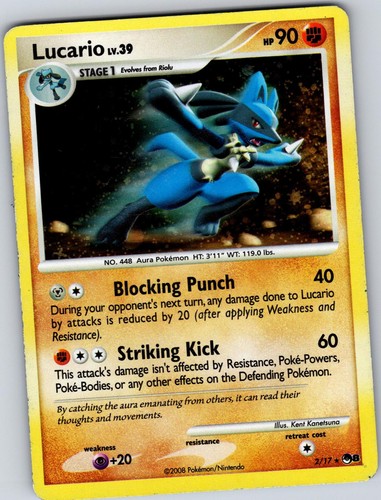 Lucario 2/17 Rare POP Series 8 Pokemon Holo Lightly Played