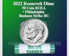 2022 P ROOSEVELT DIME ROLL OF 50 COINS BANK WRAPPED UNSEARCHED GEM BU