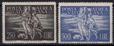 VATICANO 1948 POSTA AEREA TOBIOLO TOBIA 2 VALORI G.I MNH** 250 LIRE MLH*