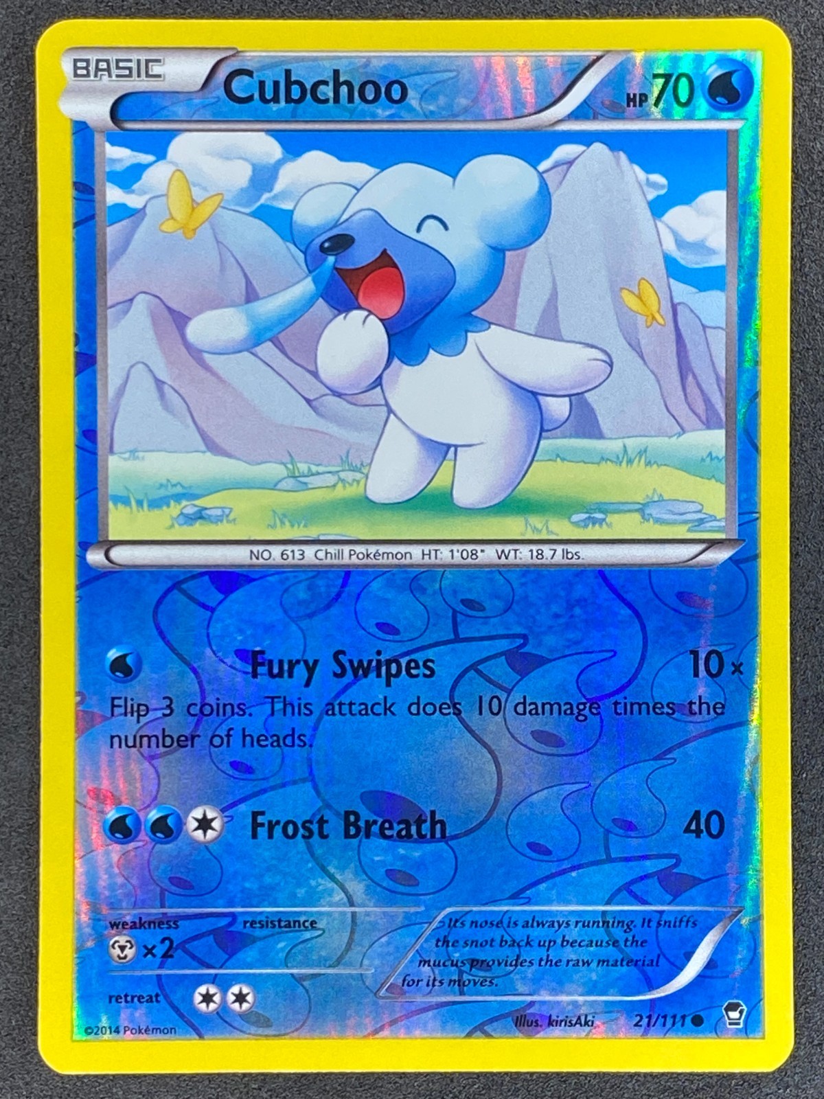 Pokémon Cubchoo Reverse Holo 21/111 FFI Furious Fists NM