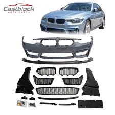 Fit 2016-2018 BMW 3 Series F30/F35 Facelift M3 Style Front Bumper Kit W/Grille