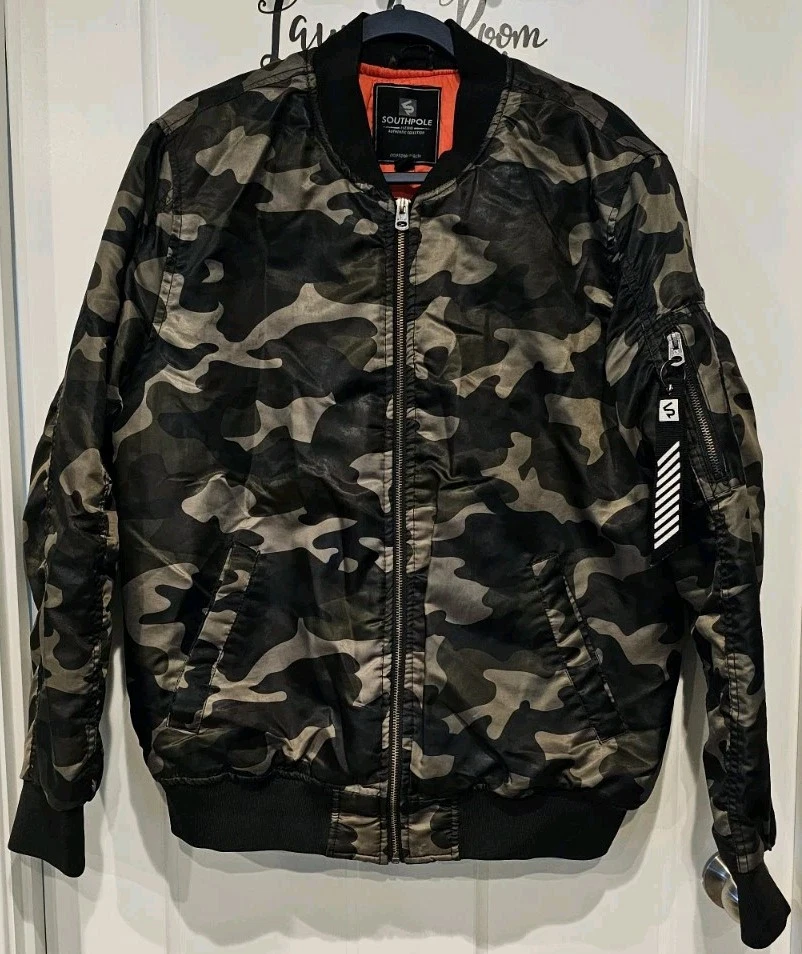 SouthPole Camo Puffer Bomber Jacket Men's Size Large