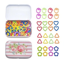 Knitting Stitch Markers 4 Shapes Colorful Crochet Stitch Markers with Box for...