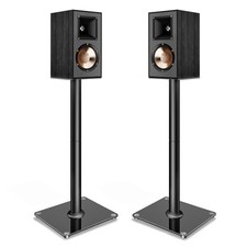 Speaker Stands Pair for Surround Sound,55 LBS Capacity,30.1 inch Floor Booksh...