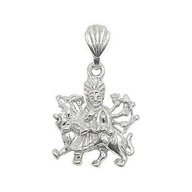 925 Silver Maa Sherawali Ambe Maa Jai Mata Di Pendant | Unisex