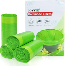 Commode Liners for Bedside Commode Vanilla Scented 100Pcs Disposable Bags Univer