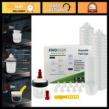 50 Pack Disposable Paint Cups 6oz Mixing Cups for Spray Gun + Lids & Liners