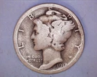 1918-D  Mercury Head Silver Dime  **223-6B