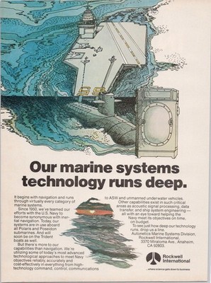 Rockwell International Marine Systems Technology Vintage Magazine Print Ad 1980