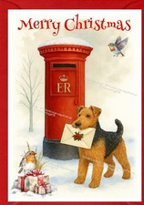 Welsh Terrier Dog A6 (4" x 6") Christmas Card - Blank inside - by Starprint