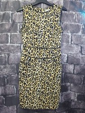 CALVIN KLEIN ANIMAL PRINT BACK ZIP SLEEVELESS DRESS SIZE 8 EUC!