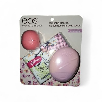 EOS Evolution of Smooth 3 Pc Lip Balm Berry Blossom Hand Lotion & Kleenex Travel