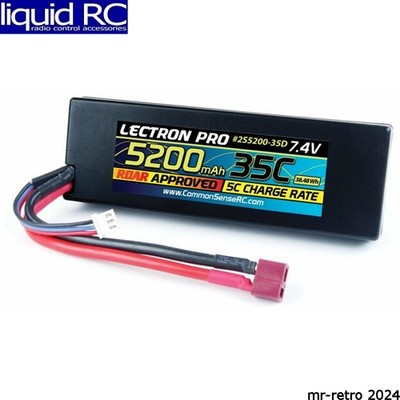 Common Sense RC 2S5200-35D Lectron Pro 7.4v 5200mah 35c LiPo Battery T-Plug