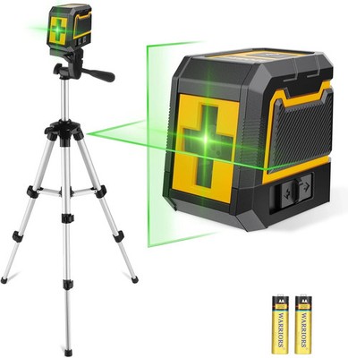 Laser-Level W Tripod Green Cross Line Self-Leveling Lazer Leveler Tool W Battery