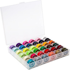 36Pcs PreWound Bobbins Set with Case for Sewing Machines Assorted Colors