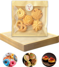 100 PCS Cookie Packaging Bags with Seal, 5.7X6.5 Inch Baked Goods Packaging wit