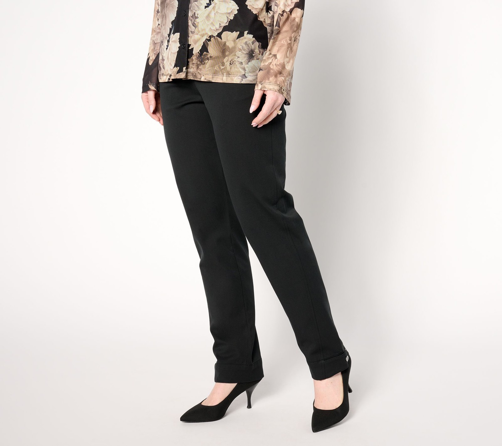 Isaac Mizrahi Live! Women's Petite Pants 10P Stretch Full Length Black A656072