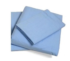 Cot Sheets Fitted, Flat, Sets , 4 Piece Cot Sheet and Pillow Case Set - Blue- 1